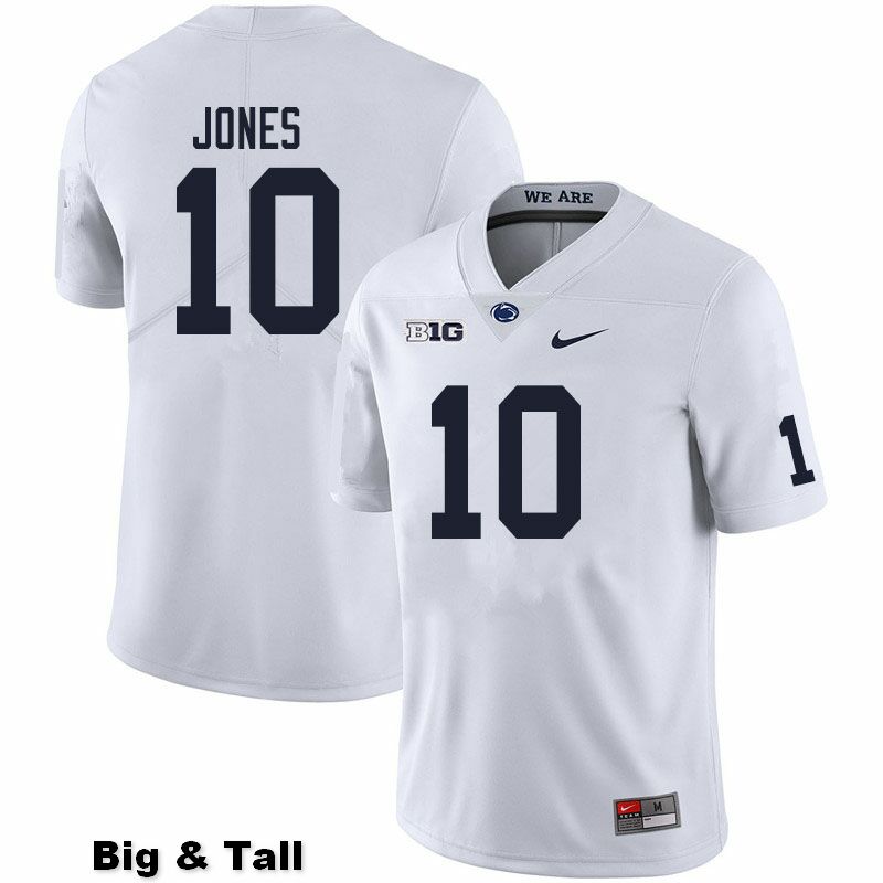 NCAA Nike Men's Penn State Nittany Lions TJ Jones #10 College Football Authentic Big & Tall White Stitched Jersey OPO8598YU